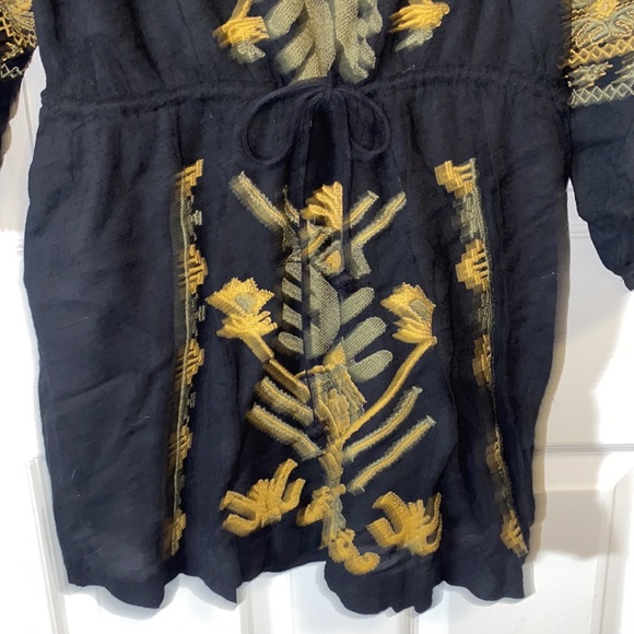 Black and gold Free People embroidery dress - Picture 4 of 5